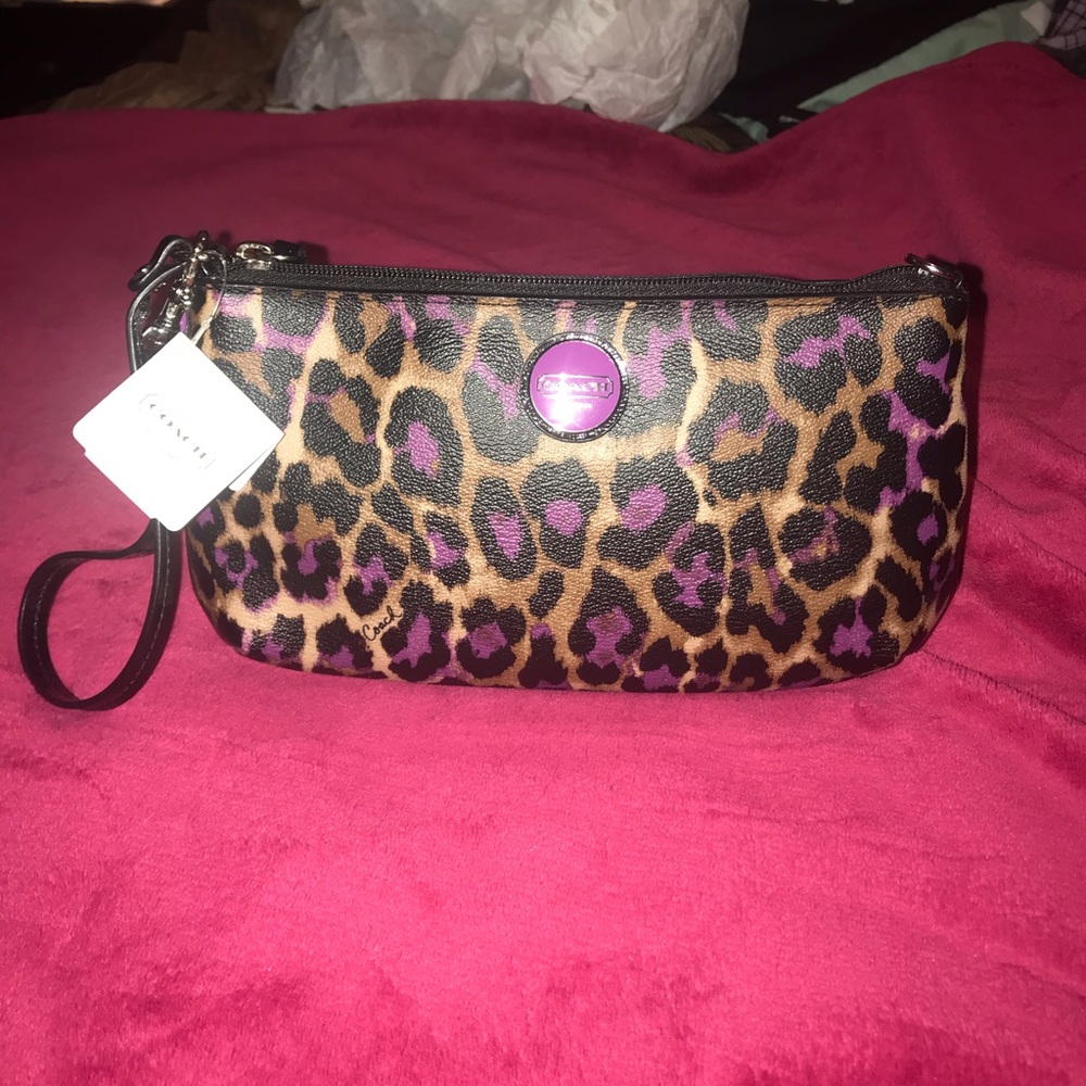 Coach Ocelot Leopard Print Large Wristlet